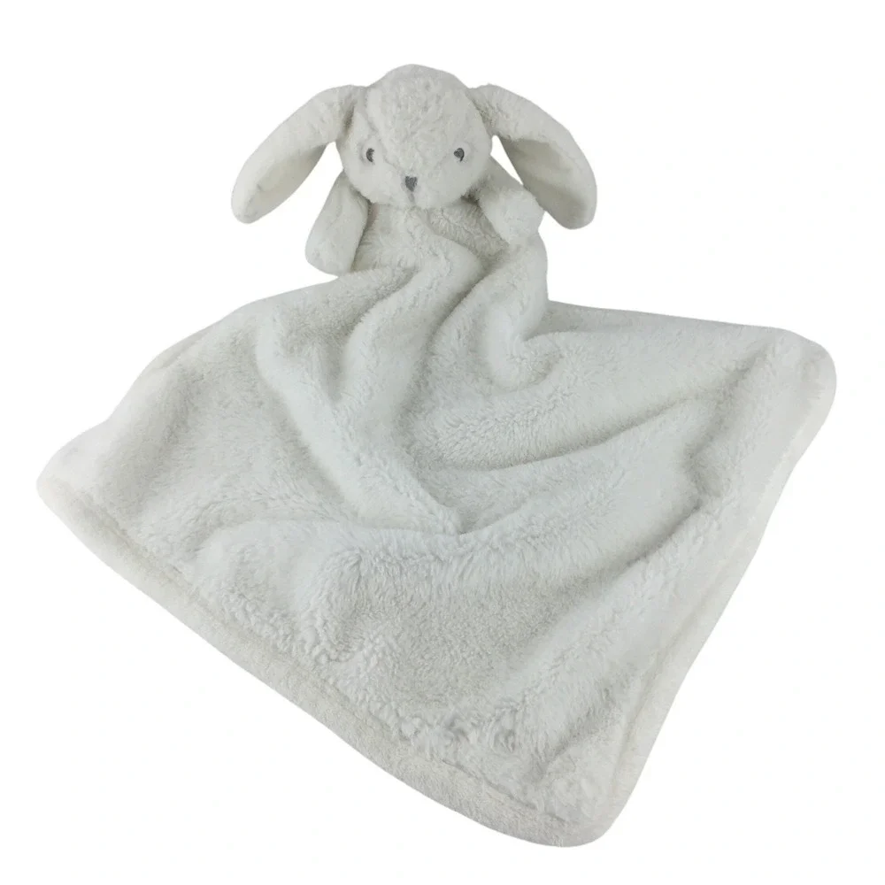 S.L. Home Fashions White Bunny Rabbit Lovey Security Blanket 15